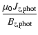 $\displaystyle \frac{\mu_0 J_{z, {\rm phot}}}{B_{z, {\rm phot}}}$