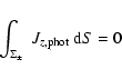 \begin{displaymath}\int_{\Sigma_{\pm}}~J_{z, {\rm phot}}~{\rm d}S = 0
\end{displaymath}