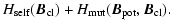 $\displaystyle H_{\rm self}(\vec B_{\rm cl}) + H_{\rm mut}(\vec B_{\rm pot}, \vec B_{\rm cl}).$