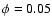 $\phi =0.05$