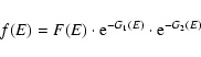 \begin{displaymath}f(E) = F(E) \cdot {\rm e}^{-G_{1}(E)} \cdot {\rm e}^{-G_{2}(E)}
\end{displaymath}