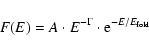 \begin{displaymath}F(E) = A \cdot E^{-\Gamma} \cdot {\rm e}^{-E/E_{\rm {fold}}}
\end{displaymath}