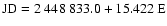 ${\rm JD} = 2~448~833.0 + 15.422~{\rm E}$