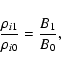\begin{displaymath}\frac{\rho_{i1}}{\rho_{i0}} =
\frac{B_1}{B_0},
\end{displaymath}
