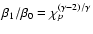 $\beta_1/\beta_0
=\chi_p^{(\gamma-2)/\gamma}$