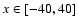 $x\in[-40,40]$