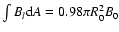 $\int B_l {\rm d}A =
0.98\pi R_0^2 B_0$
