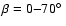 $\beta=0{-}70\hbox{$^\circ$ }$