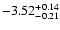 $\rm -3.52_{-0.21}^{+0.14}$