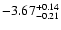 $\rm -3.67_{-0.21}^{+0.14}$