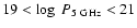 $19<\log ~ P_{\rm 5~GHz}<21$