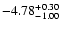 $\rm -4.78_{-1.00}^{+0.30}$