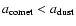 $a_{\rm comet}<a_{\rm dust}$