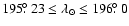 $195\hbox{$.\!\!^\circ$ }23 \leq \lambda_\odot \leq 196\hbox{$.\!\!^\circ$ }0$