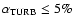 $\alpha_{{\rm TURB}} \le 5 \%$