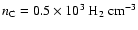 $n_{{\rm C}} = 0.5 \times 10^3~{\rm H}_2~{\rm cm}^{-3}$