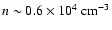 $n \sim 0.6 \times 10^4~{\rm cm}^{-3}$