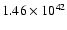 $ 1.46\times 10^{42} $