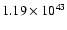 $ 1.19\times 10^{43} $