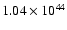 $ 1.04\times 10^{44 } $