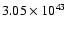 $ 3.05\times 10^{43 } $