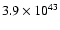 $3.9 \times 10^{43}$