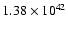 $ 1.38\times 10^{42 } $