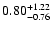 $\rm0.80_{-0.76}^{+1.22} $