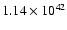 $ 1.14\times 10^{42} $