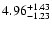 $\rm 4.96_{-1.23}^{+1.43} $