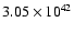 $ 3.05\times 10^{42 } $