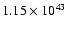 $ 1.15\times 10^{43 } $