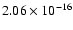 $ 2.06\times 10^{-16 }$