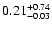 $\rm0.21_{-0.03}^{+0.74} $