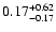 $\rm0.17_{-0.17}^{+0.62} $