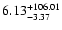 $\rm 6.13_{-3.37}^{+106.01} $