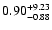 $\rm0.90_{-0.88}^{+9.23} $
