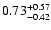$\rm0.73_{-0.42}^{+0.57} $