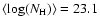 $\langle \log(N_{\rm H})
\rangle = 23.1$