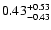 $\rm0.43_{-0.43}^{+0.53} $