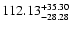 $\rm 112.13_{-28.28}^{+35.30} $