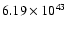 $ 6.19\times 10^{43 } $