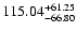 $\rm 115.04_{-66.80}^{+61.25} $