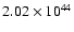 $ 2.02\times 10^{44 } $