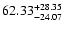 $\rm 62.33_{-24.07}^{+28.35} $
