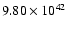 $ 9.80\times 10^{42} $