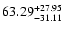 $\rm 63.29_{-31.11}^{+27.95} $