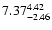 $\rm 7.37_{-2.46}^{4.42} $