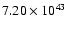 $ 7.20\times 10^{43} $