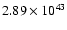 $ 2.89\times 10^{43 } $
